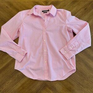 Lauren Ralph Lauren Blush Pink Pinstripe Button Front Shirt